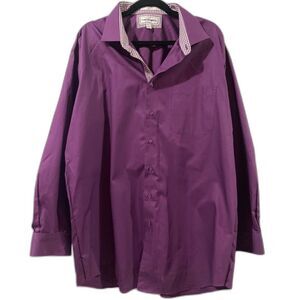 Men’s Paul Fredrick Dress Shirt Non Iron Two Ply Cotton Sz 18.5-35 XXL Lot of 2